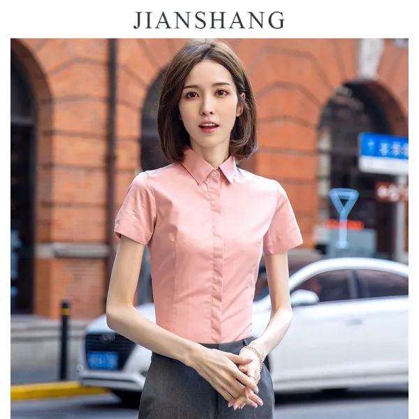 화이트블라우스 보여 직업 정장 작업복 와이셔츠