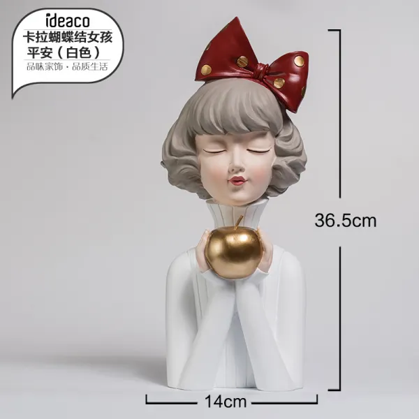 풍선부는 소녀 장식 공예 북유럽 거실 TV 캐비닛 룸 장식, Bowknot Girl-Peaceful (흰색)