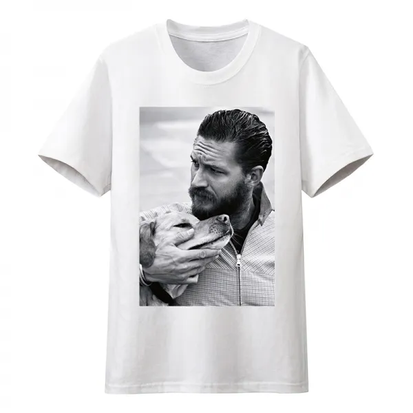 그라스루머 톰 하디 자 그림 맞춤 헤비웨이트 티 커플 순면 프리미엄 개성 Diy