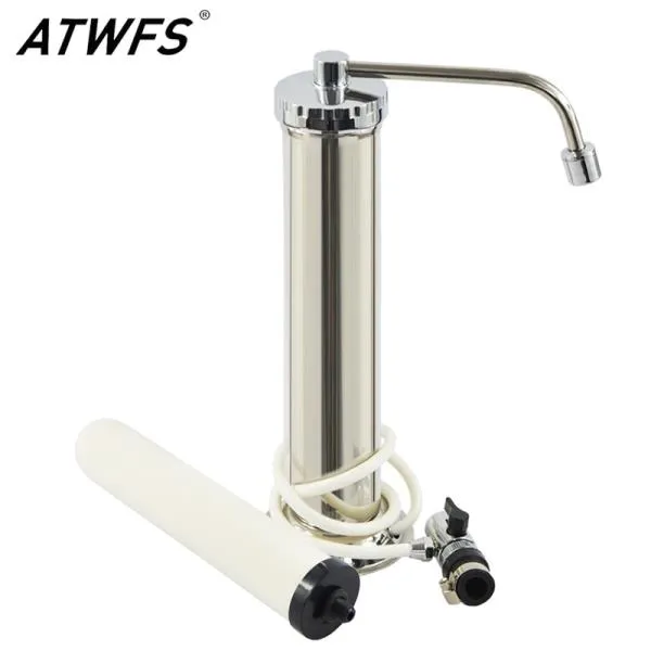 ATWFS 홈 카트리지 세라믹 수도꼭지 수도꼭지 필터 물 Ionizer 선도적 인 스테인레스 스틸 정수기 워터 필, 한개옵션0