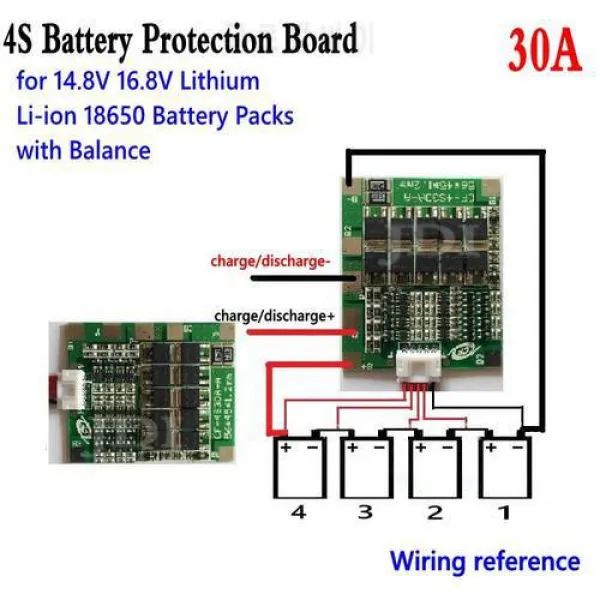 4S 30A 14.8V Li-ion 리튬 18650 배터리 BMS PCB 보호 보드 잔액 포함 4S, 상세내용참조
