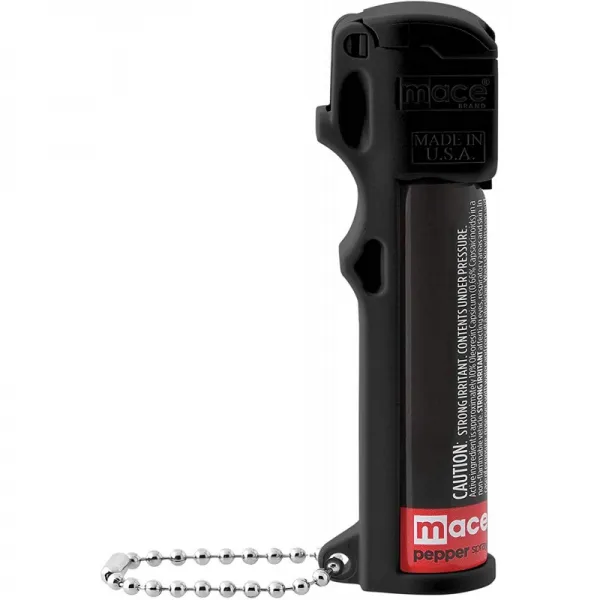 Mace Brand Pepperguard Self Defense 경찰력 후추 스프레이 Uv 염색제 개인 모델 18g 12' 스프레이 여성용 80153 검 단일옵션