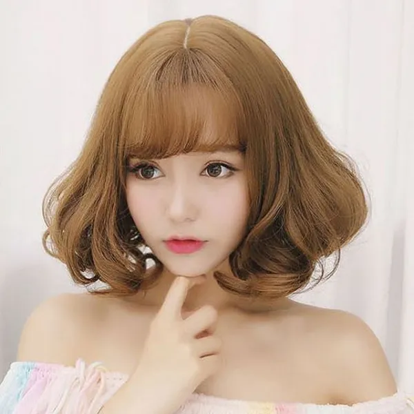 짧은머리 망포함 단발스타일 러블리가발 단발가발 여자통가발 잃벡 Wte*4626 Rhakq 생머리통가발 솔라 통 가발 밀크브라운 망 있음 Tag