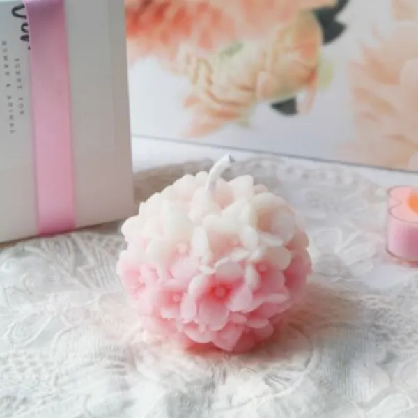[텐바이텐] [Pink Blossom Candle] 핑크블러썸 수국 밀랍초, 옵션선택, 일랑일랑+로즈제라늄+라벤더