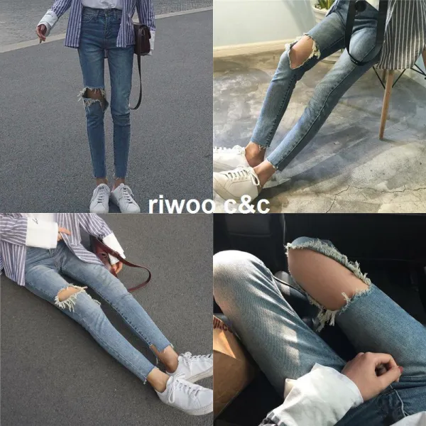 Qterra 특허브랜드 P190404420 청바지 스판 여자청바지 슬림핏 봄신상