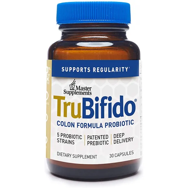 Master Supplements TruBifido-30 비건 캡슐-결장 에너지 및 을위한 한 프로 바이오 틱 규칙 성 지원-글루텐 프, 단일상품, 단일상품