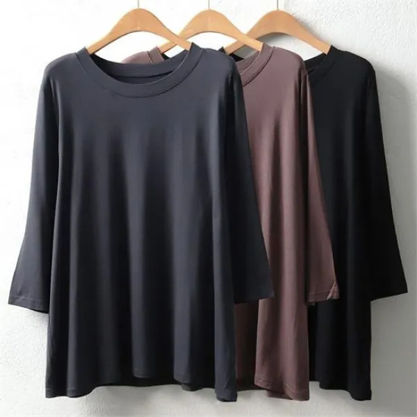  Sidmarket 빅사이즈/굿/촉감/7부/심플/티