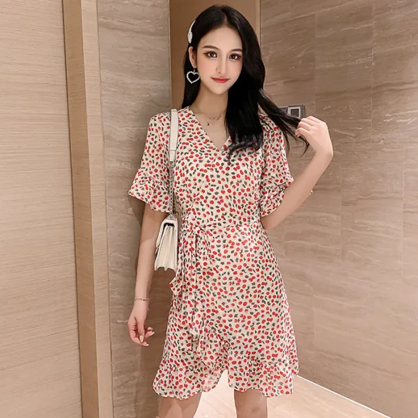  Sababa 사바바 플라워 프릴 랩 미니원피스