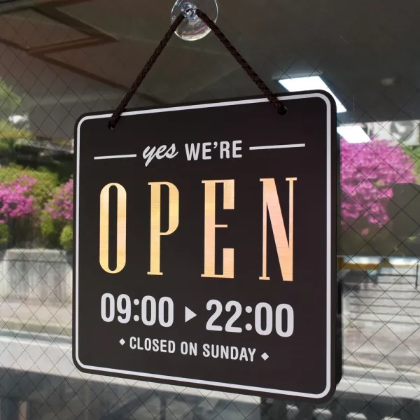 루리앤메리 골드 열고 닫고 오픈클로즈 안내판 [양면제품] 팻말 표지판, 골드 열고 닫고 안내판