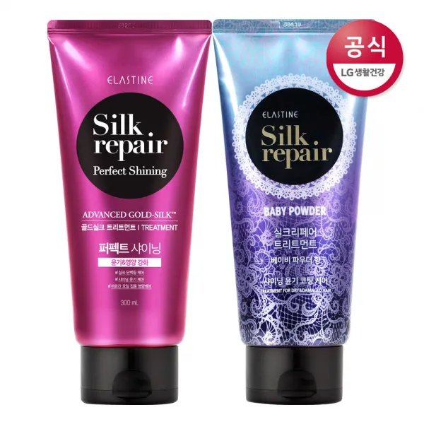 [신세계TV쇼핑]엘라스틴실크베이비파우더향 트리트먼트300ml*2외1종, 베이비파우더+골드실크, 300ml