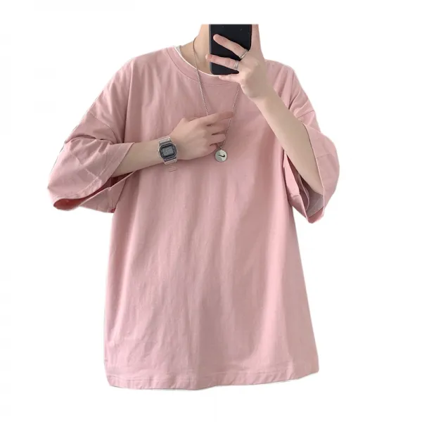 Jun.17 207번 순면 여름 루즈핏 반팔 티셔츠 남성 패션 빅 사이즈 세트 솔리드 남성복 세트로 멋스럽게 낙점z