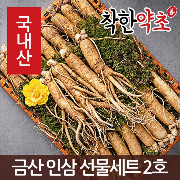 착한약초 금산 인삼 50종 수삼 삼계용 인삼주키트 선물세트, 1개, 1IC8_금산 인삼 고급 선물세트 2호