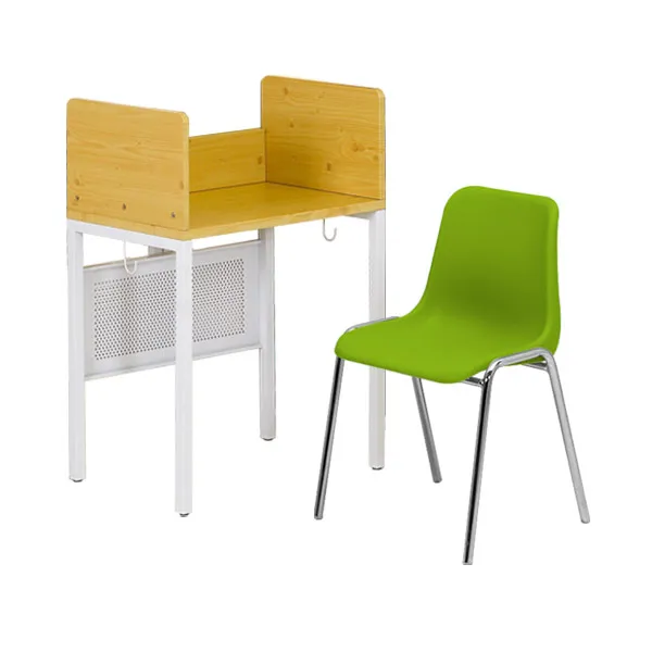 하이스위티 1인용 학원 독서실책걸상세트 1525 W650 책상 화이트비취/의자 그린