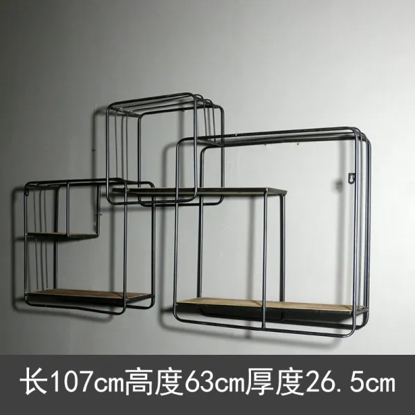 이색적인 디자인 원형 스퀘어 벽걸이 선반, 세개스퀘어