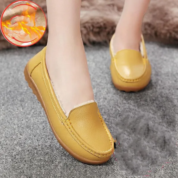 Qterra 특허브랜드 여성화 기모 로퍼 소프트 단화 미끄럼 방지