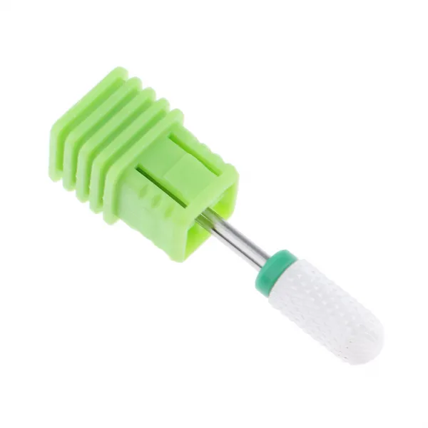 QDY Nail Art Grinding Ceramic Polish Drill Bits Electric Manicure Machine, 4cm, 세라믹, 녹색 거친 능선
