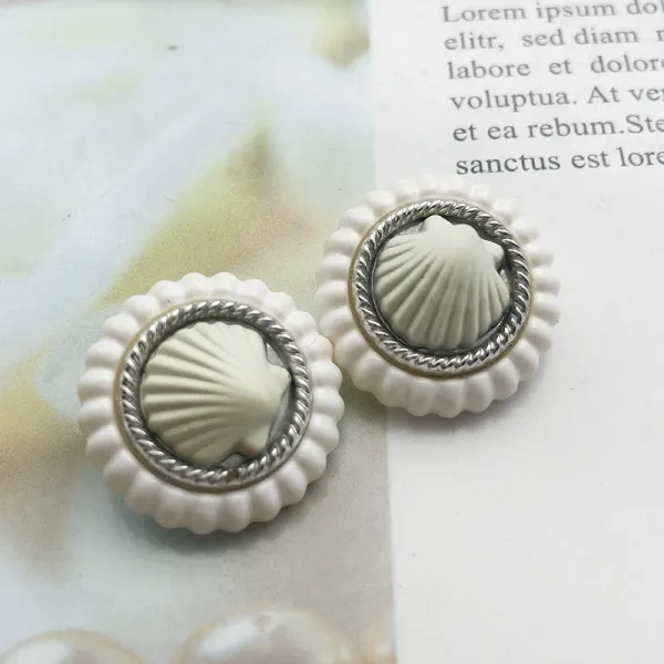 조개 몸차림 멜란 금속 버튼 투톤 원단추 자녀 더플 양복코트 스웨터, 화이바, 20mm6 톨