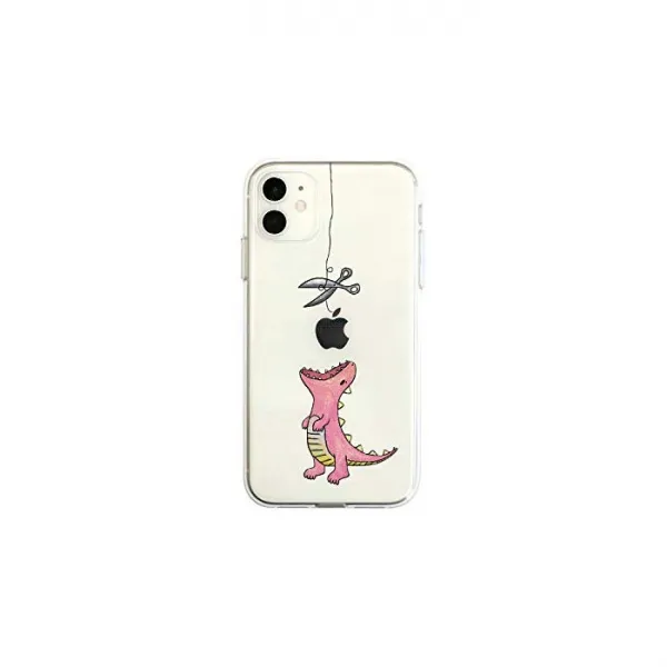 Dparks iPhone 11 소프트 클리어 케이스 판타지 배고픔 사우르스 핑크 (디 팍스) 6.1 인치