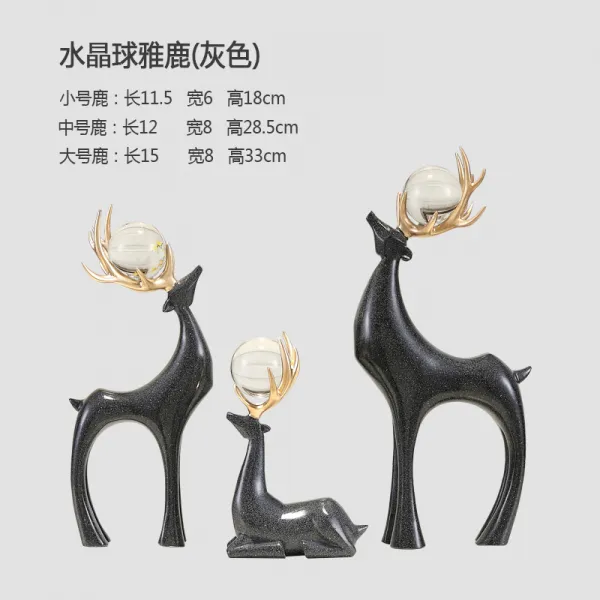 와이유 노루소품 미국식 선심성 돈벼락 장식, 수정구아사슴마석색
