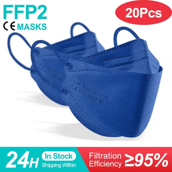 컬러 피쉬 마스카라 FFP2 KN95 마스크 한국 인증 마스카라 fpp2 동질가 호흡기 ffp2mask ce 재사용 가능한 마스크 마스크, dark blue 20pcs_4