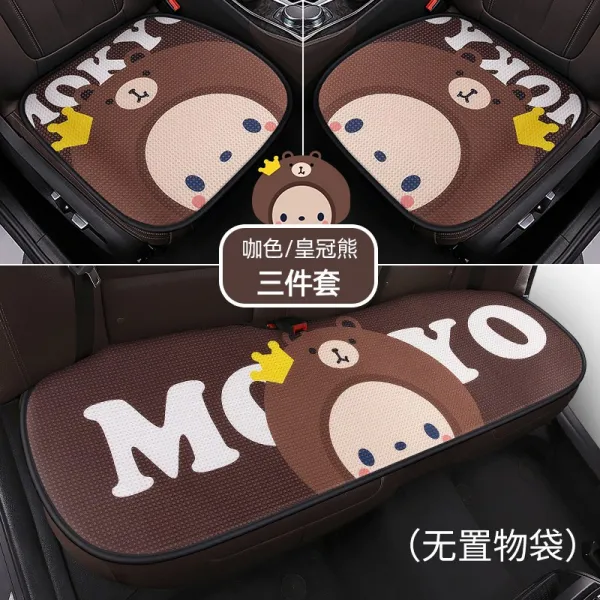Feb.09 363번 사계절용으로 캐릭터 차량용 방석 네티즌 빨간 단 3종 세트 러블리 여신풍 의자 시트 뒷좌석이다.z 크라운 곰 / 가 색 3 종 세트 백 이 없다