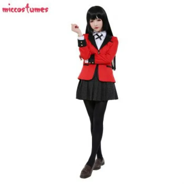  해외 Yumeko Jabami 코스프레 상 Kakegurui 강박 도박꾼 교복
