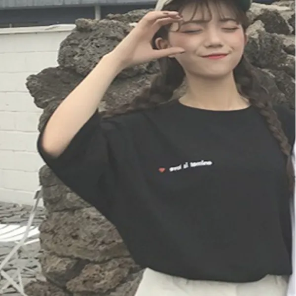 실컷 정소면 티셔츠 여성 루즈한 캐주얼 여성복 2022 여름 동대문 신상 상의 프린트 블라우스