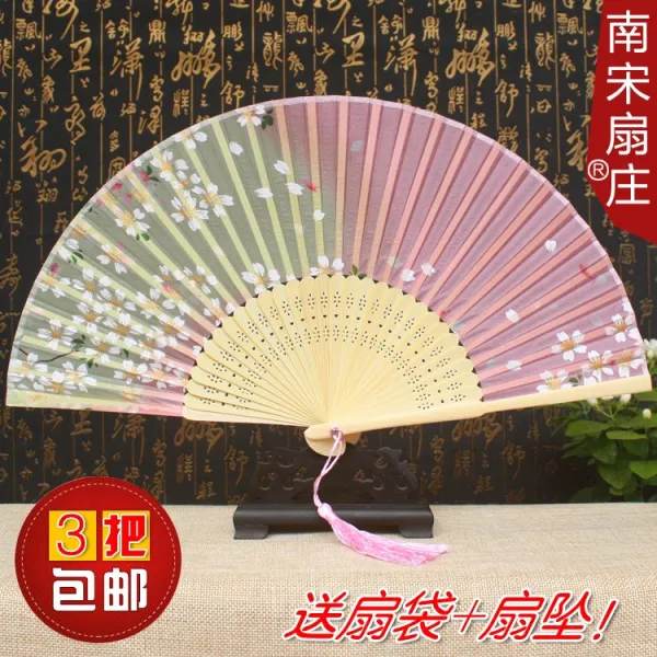 부채 쥘 여성용 차이나스타일 산들바람, T11-붉은 술 첫만남, 기본