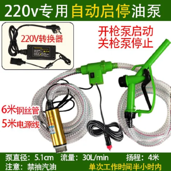 오일펌프 히바라 디젤 수중 12V 전동 소형 오토 24 엎드리다 시거 주유건 흡입기 4030277565, 220v 플러그 자동 계 멈추다 오일