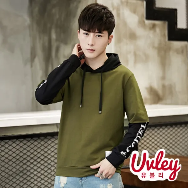 유블리 남성 심플한 후드스타일 티셔츠 Uv219038mh 싸이먼 후드티