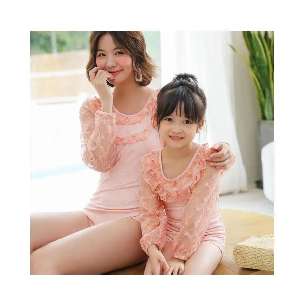 여아 래쉬가드 부모-자식 수영복 어머니와 딸 새로운