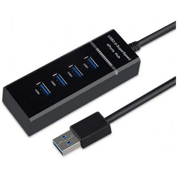USB3.0 울트라 슬림 4 포트 허브 스위치 LED 조명 usb 콘센트 [5Gbps 고속 버스 파워 경량 컴팩트 휴대, 단일상품, 단일상품