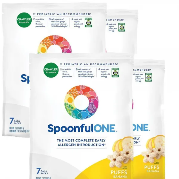SpoonfulOne Early Allergen Introduction Puffs Smart Feeding Snack 스푼풀원 조기 알레르겐 도입 퍼프 스마트 수유 스낵 14개입, 2팩