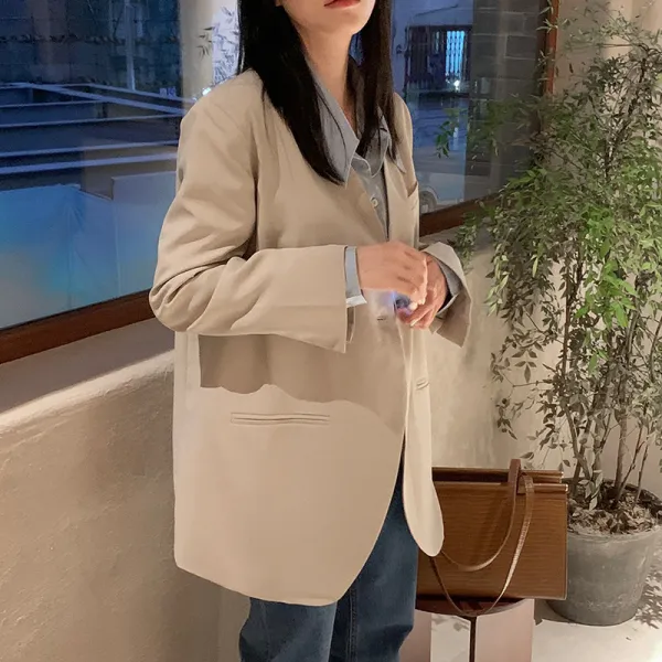 Congye 겨울 가을 계절 브랜드 감각 노카라 남자 친구 무드 심플 2363