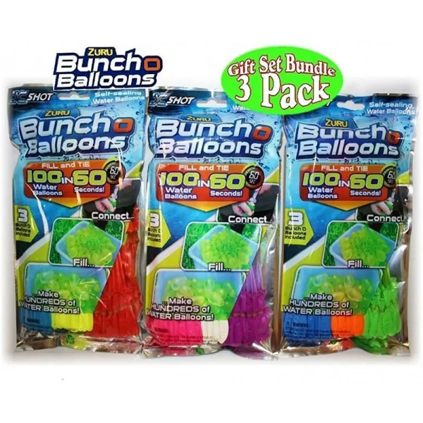 Zuru Bunch O Balloons 인스턴트 100 셀프 씰링 워터 풍선 Complete Gift Set Bundle 3 Piece (300 Ball