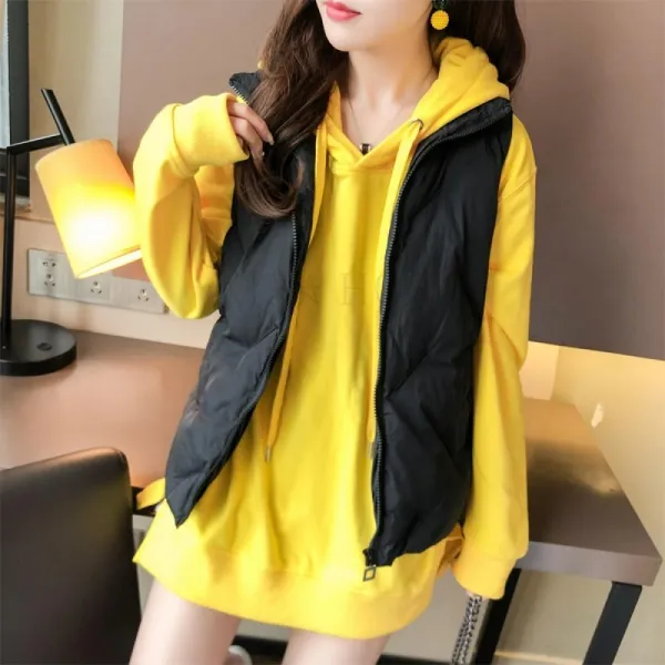 Kirahosi 여성 패딩 조끼 베스트 빅사이즈 경량 웰론 조끼 캐주얼 Z 10 +덧신 증정 E22n7uv