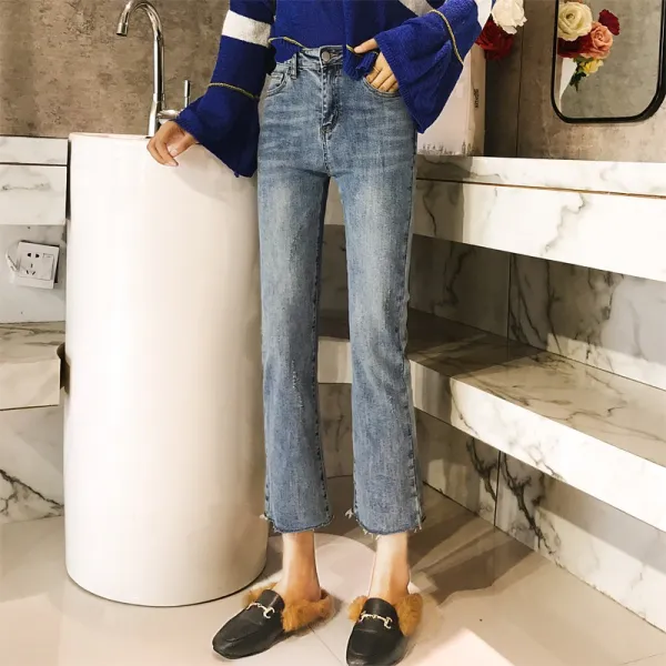 머머다 여성 청바지 9부 데님 팬츠 슬림 부츠컷06 Clb06 587752118206