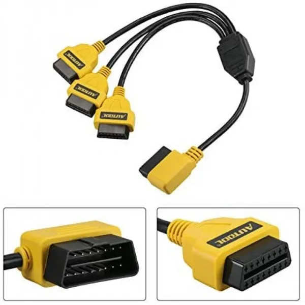 OBEST OBDⅡ 세개 분기 케이블 L형 타입 장착 간단한 연장 케이블 전원 꺼내분배 케이블 연결기 레이더 탐, 1
