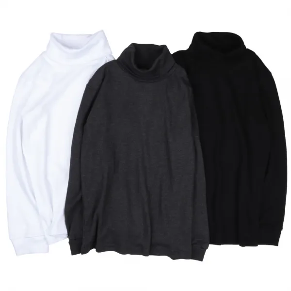 벤힛 프리미엄 1+1 목폴라 소프트 양면 이너 긴팔 티셔츠 S~2xl 제트블랙/제트블랙