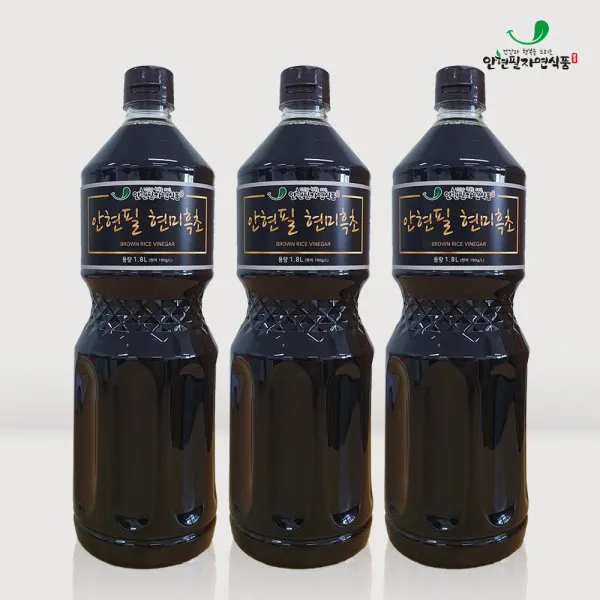[안현필자연식품] 안현필 현미흑초 자연 발효 현미 식초 1.8L 3병, 상세 설명 참조