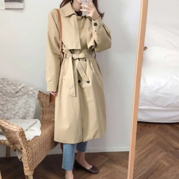 칠나무 여성 봄 가을 롱 자켓 트렌치 코트 루즈핏 캐주얼 12