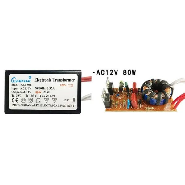 3 년 보증 할로겐 램프에 대 한 충분한 전원 전자 변압기 ac 220 v ac12v 20 w-250 w 선택적 led 드라이버, 05 80w