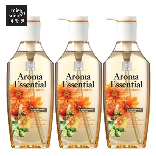  주 아모레퍼시픽 무료배송 미쟝센 아로마에센셜 리프레싱샴푸500ml 샴푸 3개