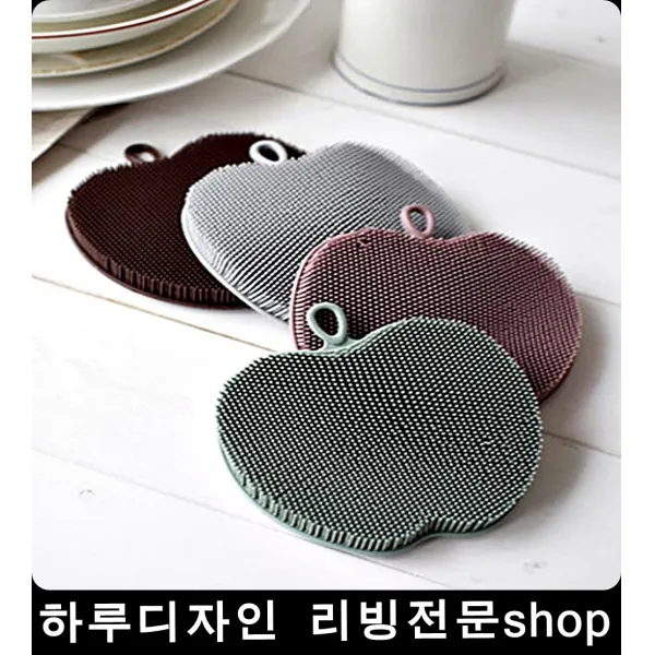 바로바로 소독 가능 실리콘수세미 과일닦기 냄비수세, 상세페이지참조, 그레이