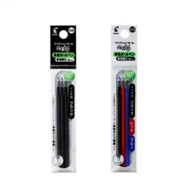 [천삼백케이] [펜스테이션] PILOT frixion 3 파이롯트 프릭션 3색볼펜 리필 (혼합세트), 흑1/청1/적1(혼합 3개입)