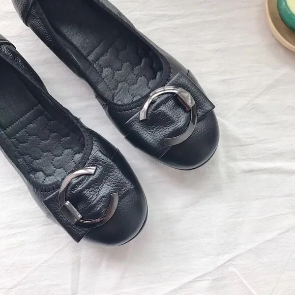 블랙바바 여성 가죽 펌프스 플랫슈즈a19061812