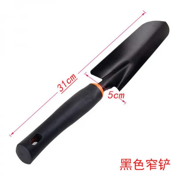 각삽 작은 꽃 키우기 야외 흙을 철삽 구덩이를 파다 원예 임눈을 치우다 농용 도랑 도구 신기, 블랙 손잡이 좁다 삽