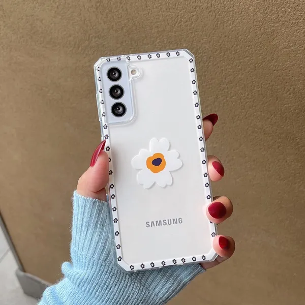 DFMEI s21 휴대 전화 쉘 작은 신선한 note20ultra 문학적 작은 꽃 s20 투명 소프트 쉘 s20fe 크리에이티브 스트레이트 에지 s20plus 올 인클루시브 안티