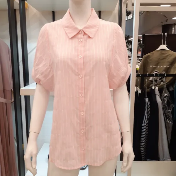 씨 소매통 넉넉한 반팔 여성스러운블라우스