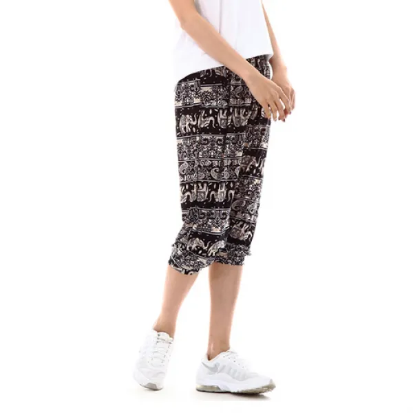 여자 아이이스쿨 7부바지 3p 애니멀패턴 냉동고 팬츠